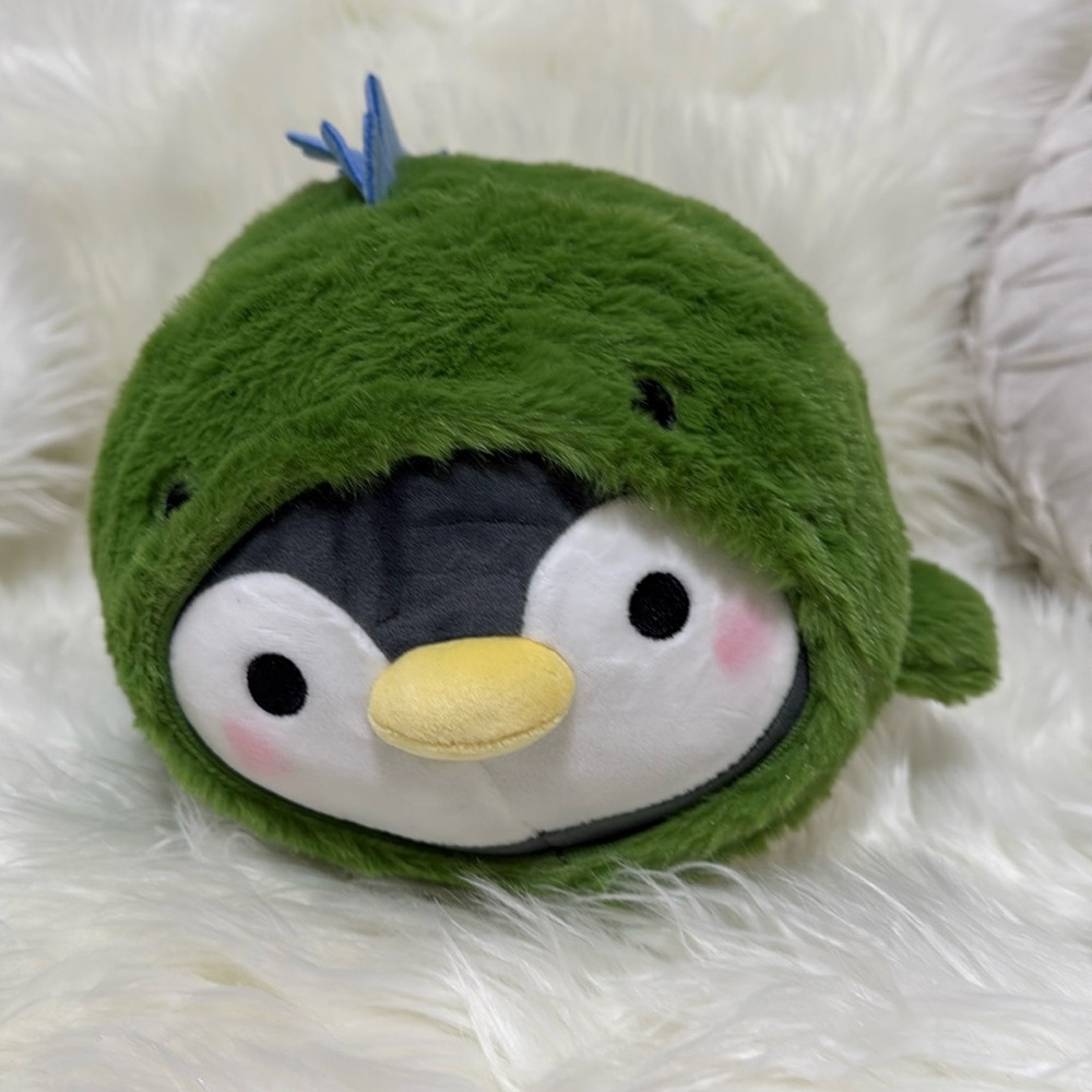 Takashoji 14 Inch Green Kigurumi Penguin in Stegosaurus Round1 Plushie NEW!